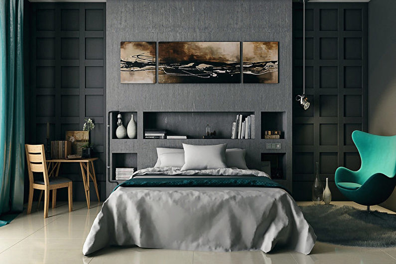 Turquoise high-tech bedroom - Interior Design
