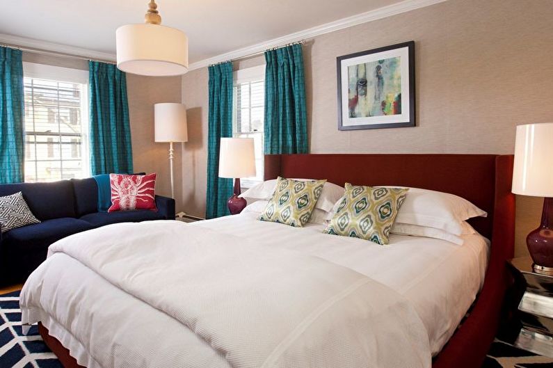 Turquoise bedroom - interior design photo