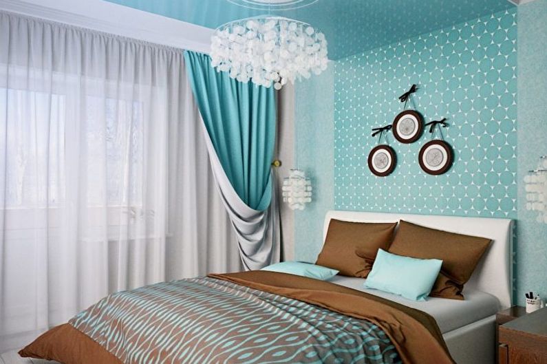 Turquoise bedroom - interior design photo