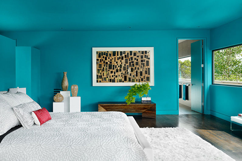 Turquoise bedroom - interior design photo