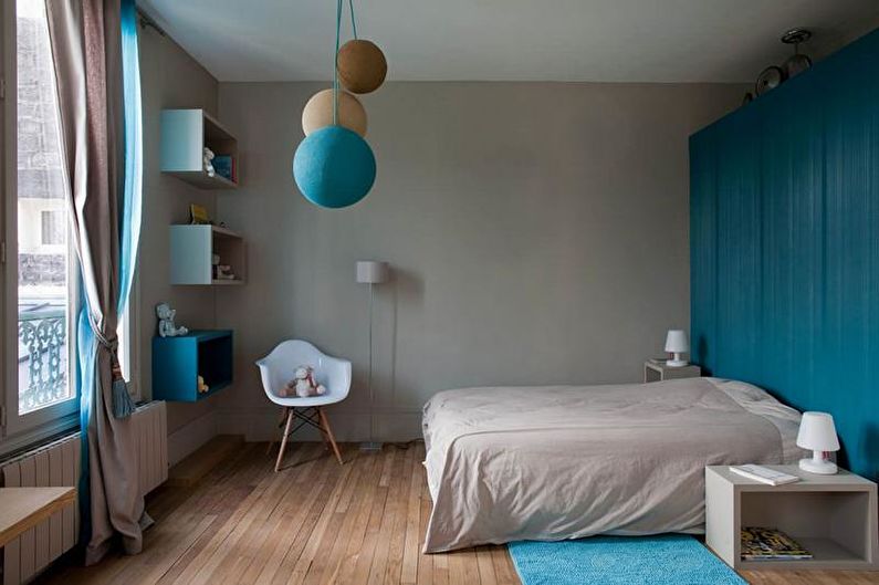 Turquoise bedroom - interior design photo