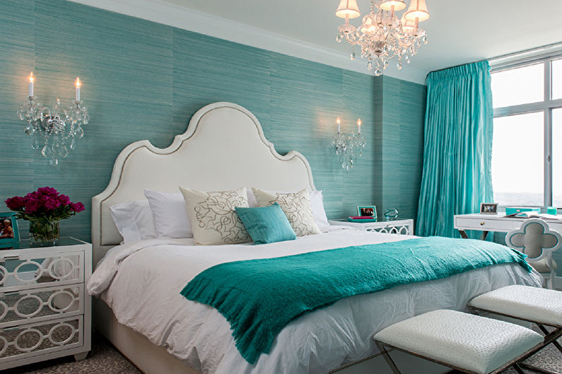 Turquoise bedroom - interior design photo