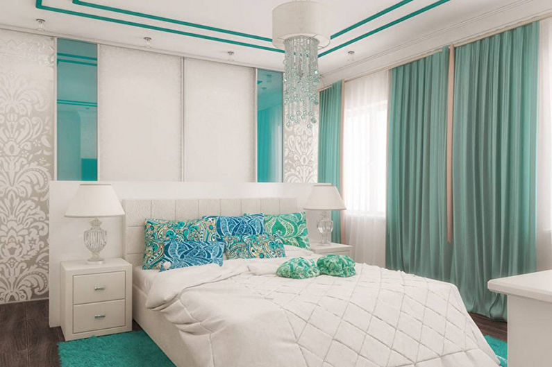 Turquoise bedroom - interior design photo
