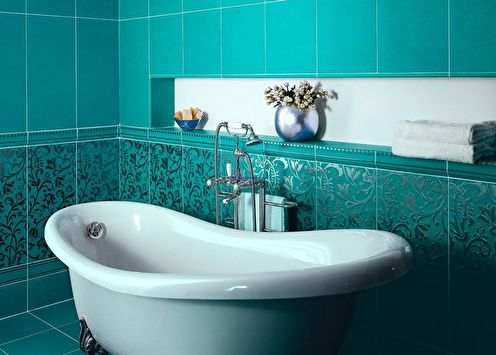 Turquoise bathroom: 75 photo ideas