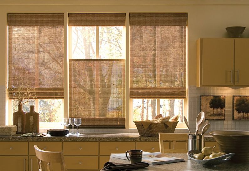 Bamboo curtains for the kitchen