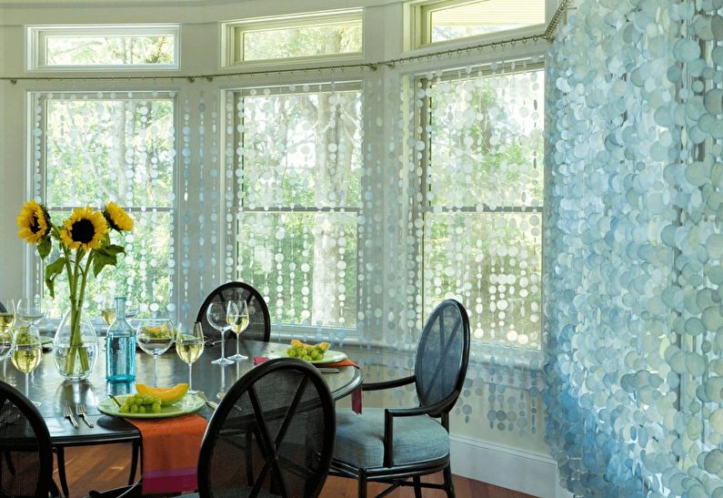 Curtains from beads for the kitchen