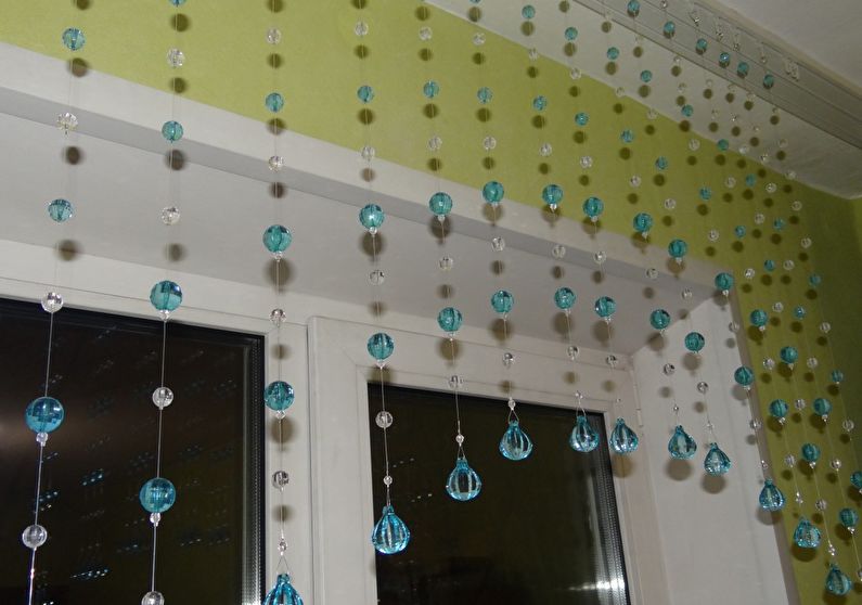 Curtains from beads for the kitchen