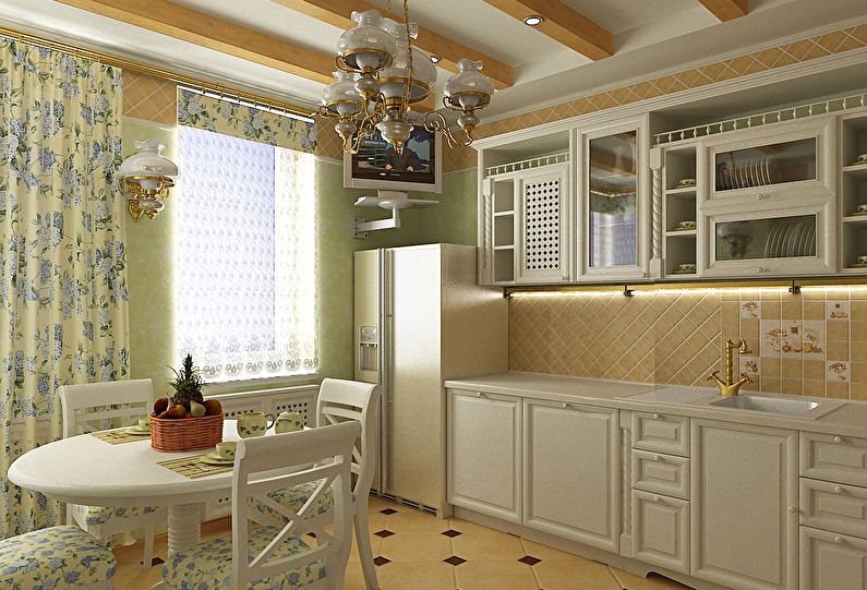 Provence-style kitchen curtains