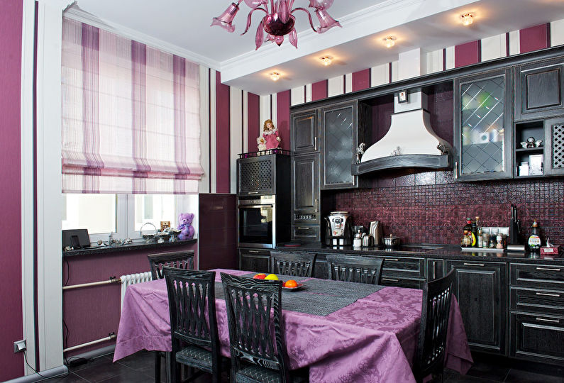 Curtains in the kitchen - photo