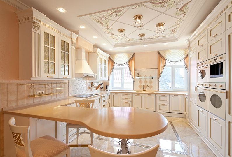 Curtains in the kitchen - photo