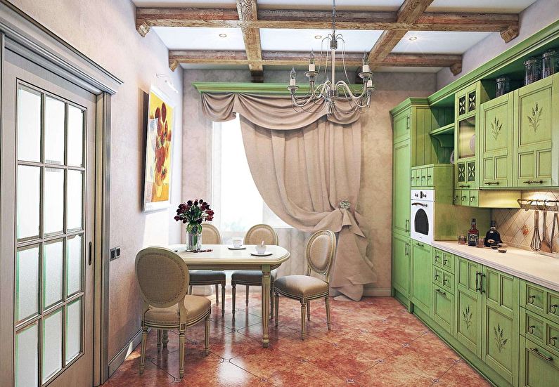 Curtains in the kitchen - photo