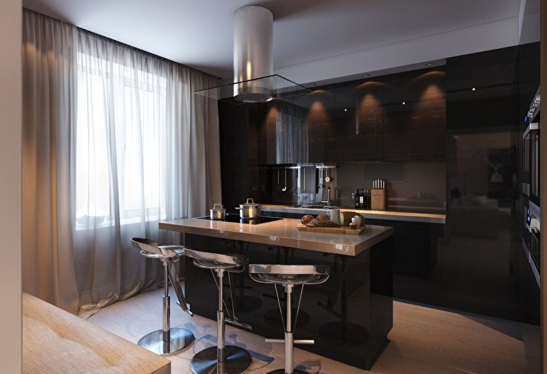 Curtains in the kitchen - photo