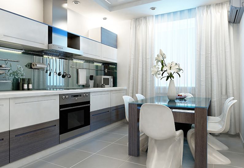 Curtains in the kitchen - photo