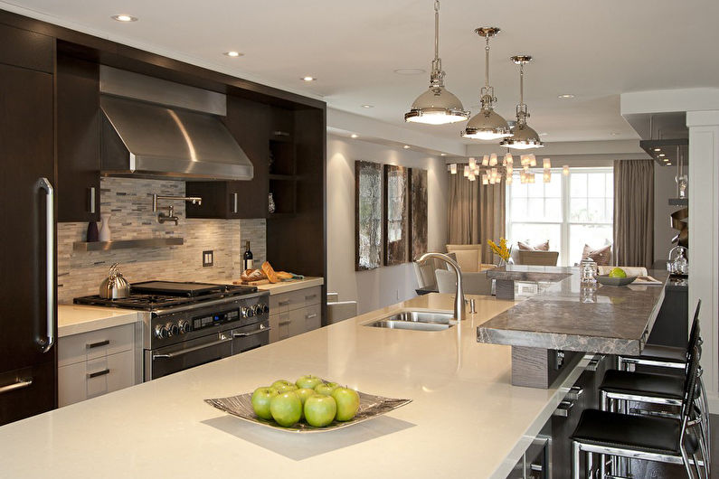 Level bar counter for the kitchen