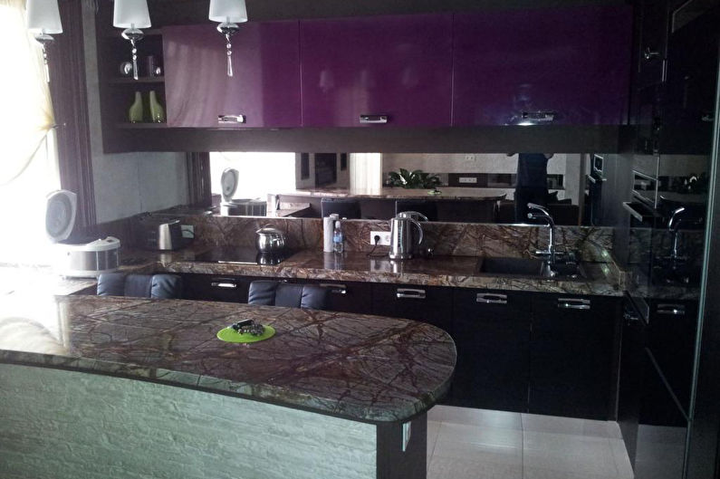 Bar counter for kitchen made of natural stone