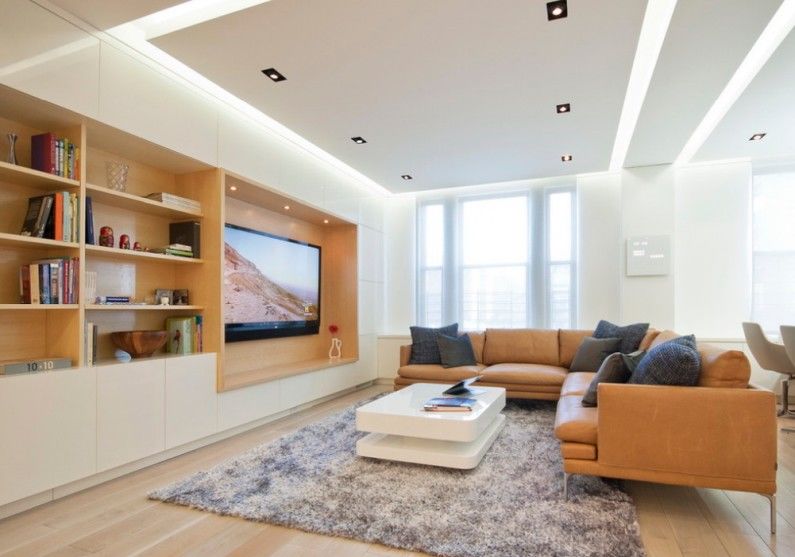 False ceiling in the living room - photo