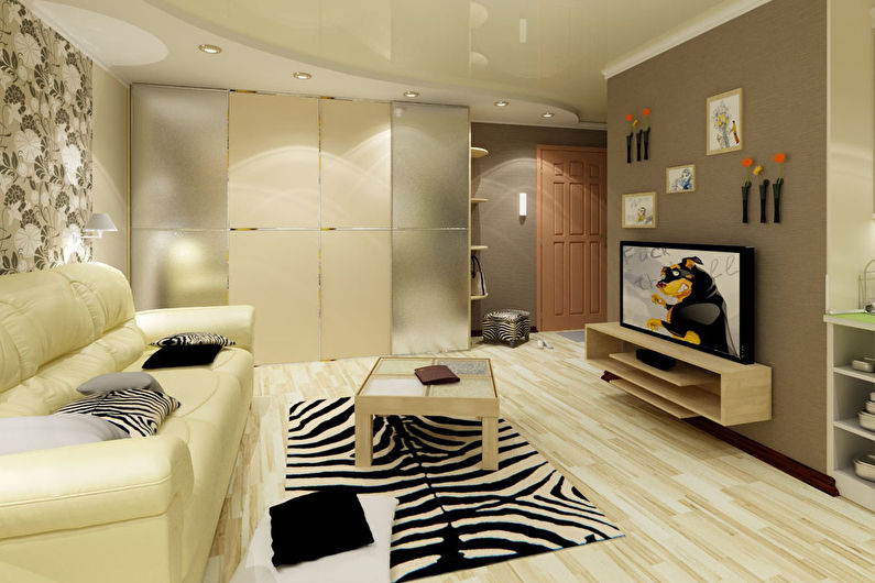 False ceiling in the living room - photo