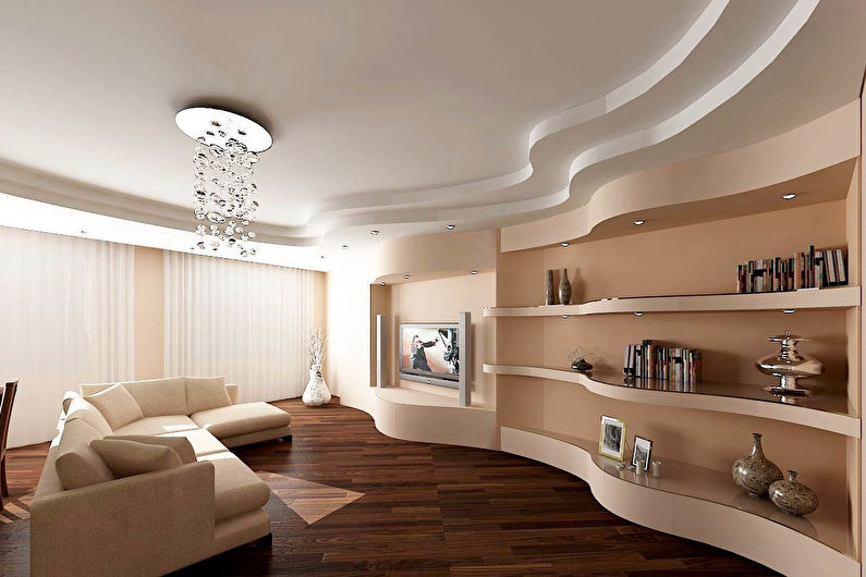 False ceiling in the living room - photo