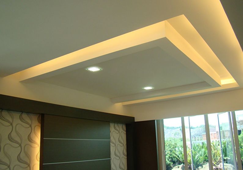 False ceiling in the bedroom - photo