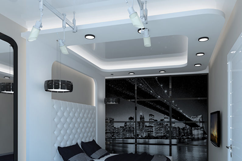 False ceiling in the bedroom - photo