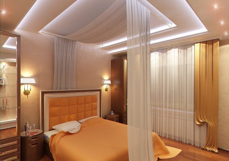 False ceiling in the bedroom - photo