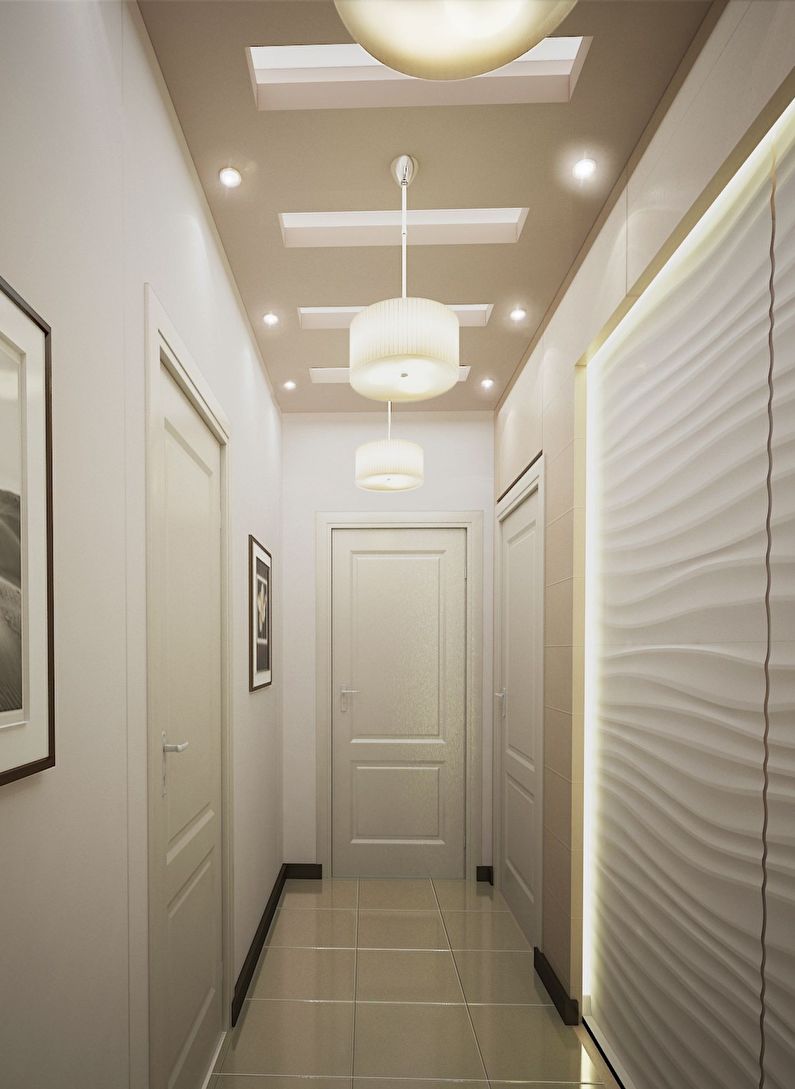 False ceiling in the hallway / corridor - photo