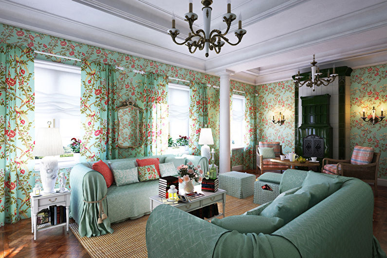 Living room in Provence style - Interior Design