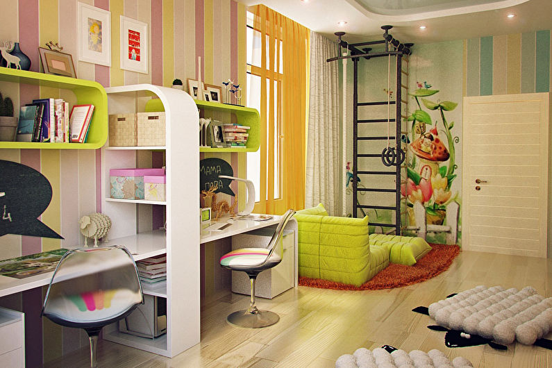 Room interior for two teenage girls