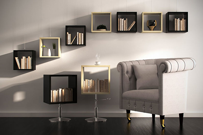 Hanging wall shelves