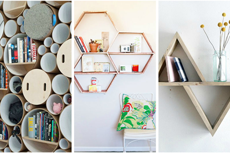 Wall-mounted shelves: 62 original ideas