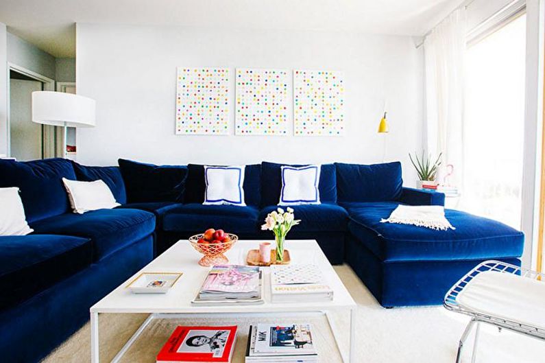 Modular paintings in the interior - photo
