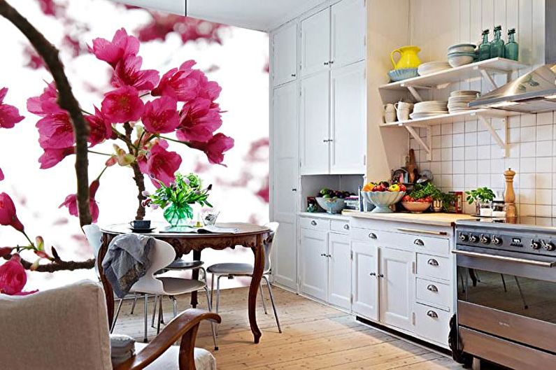Wall mural in the interior of the kitchen - photo