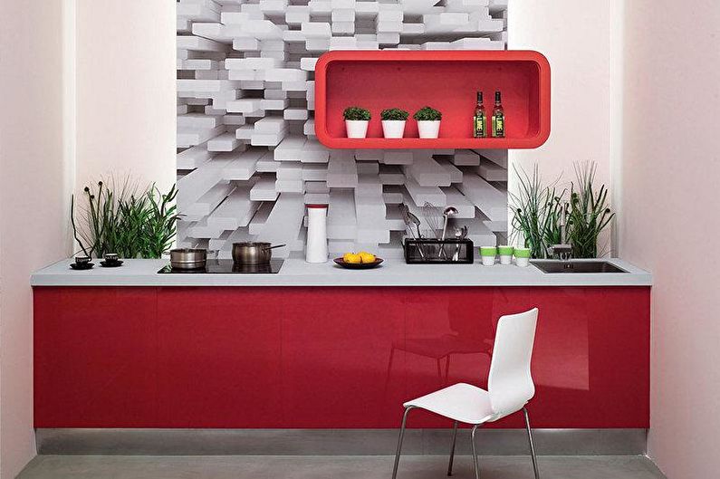 Wall mural in the interior of the kitchen - photo