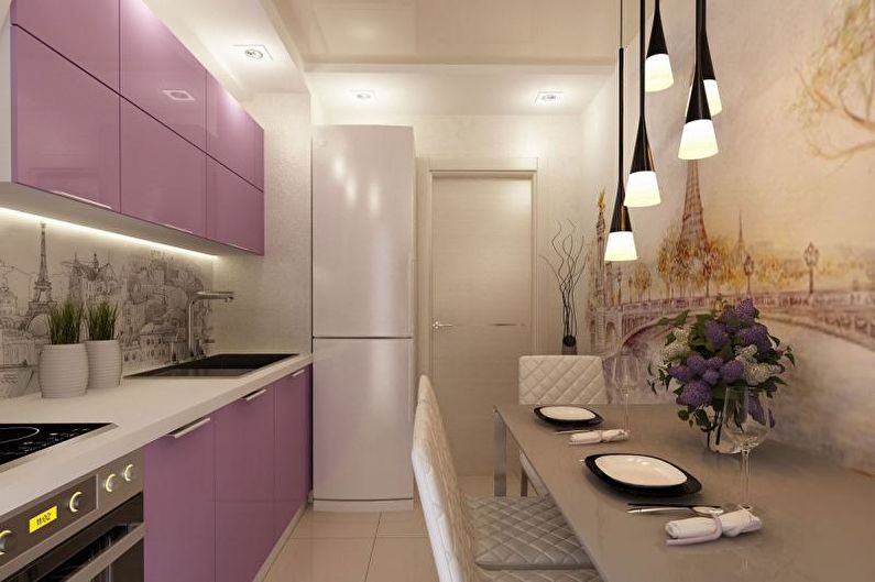 Wall mural in the interior of the kitchen - photo