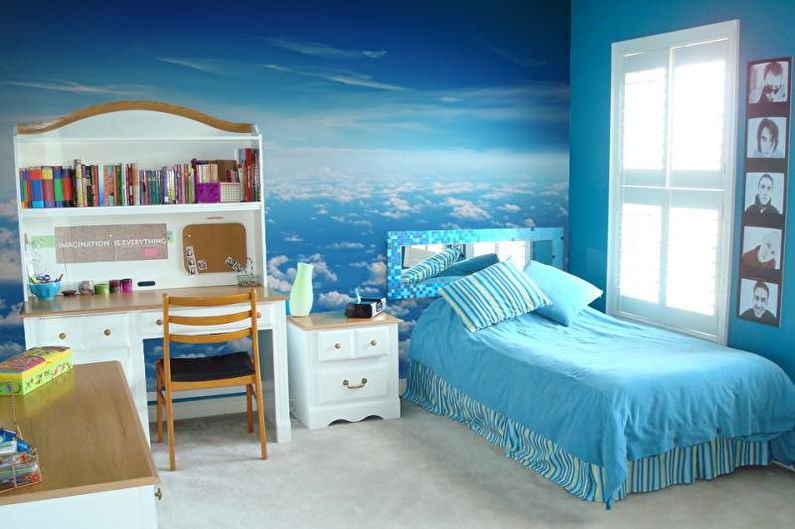 Wall mural in the interior of a children's room - photo