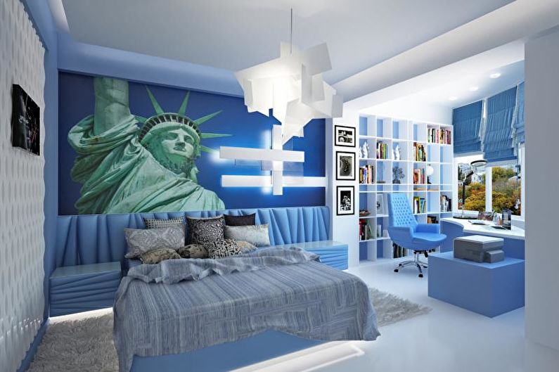 Wall mural in the interior of a children's room - photo