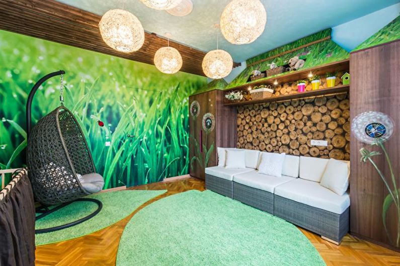 Wall mural in the interior of a children's room - photo