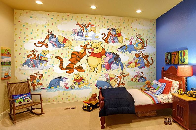 Wall mural in the interior of a children's room - photo