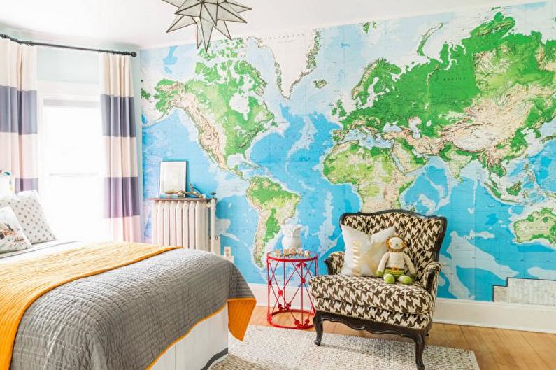 Wall mural in the interior of a children's room - photo