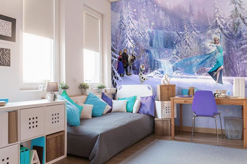 Wall mural in the interior of a children's room - photo