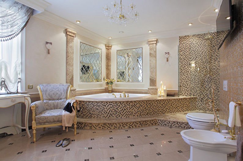 Corner bathtub in a classic design