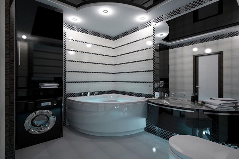 High-tech corner bathtub