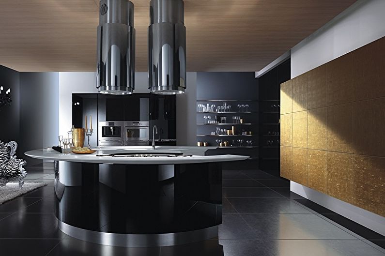Cuisine noire high-tech - Design d'intérieur