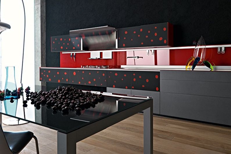 Design de cuisine noir - fini tablier