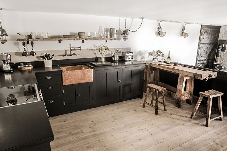 Cuisine noire - photo de design d'intérieur