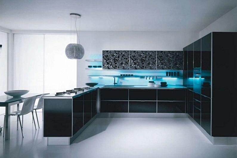 Cuisine noire - photo de design d'intérieur