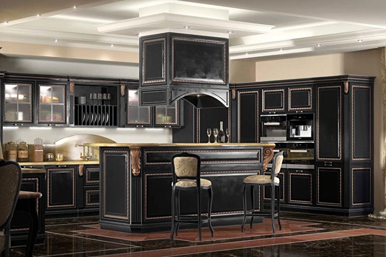 Cuisine noire - photo de design d'intérieur