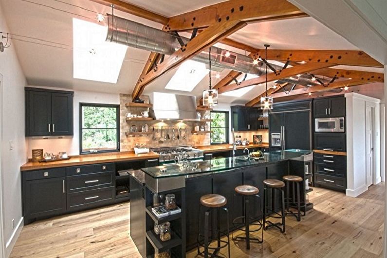 Cuisine noire - photo de design d'intérieur