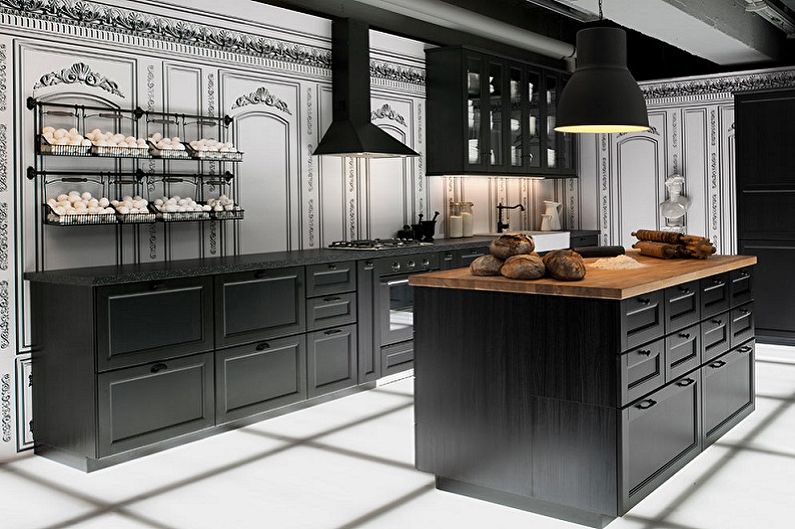 Cuisine noire - photo de design d'intérieur