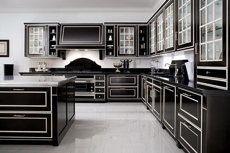Cuisine noire - photo de design d'intérieur